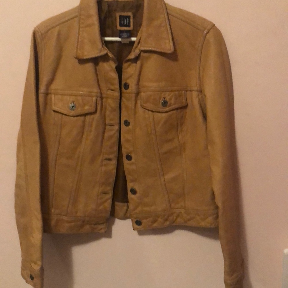 tan leather  jacket